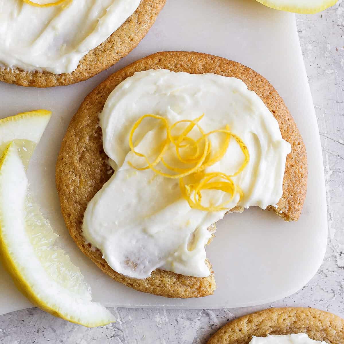Soft & Zesty Lemon Cookies with Cream Cheese Frosting Delight